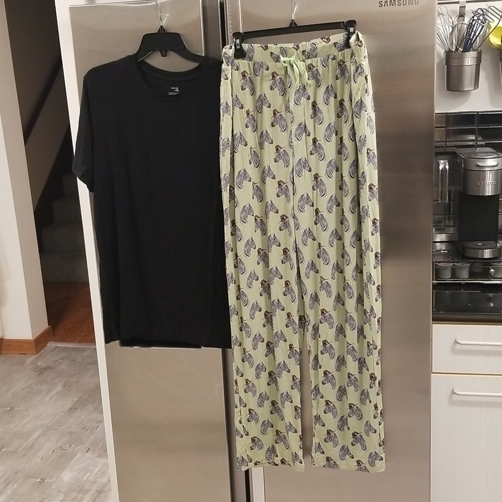 POSH PEANUT Men's Short Sleeve Loungewear Set ~ Dante Zebra Print XL NWOT